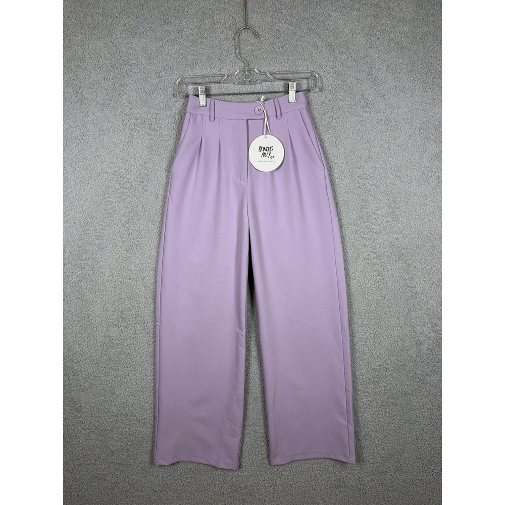 Princess Polly Huxley Wide Leg Pants Women's US 2 Lilac High‎ Rise NWT 24x30